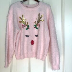 Pink Reindeer Sweater